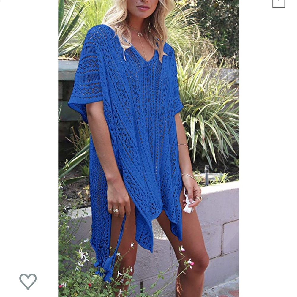 NWT Blue crochet cover up